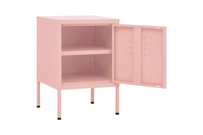 Nattbord rosa 35x35x51 cm stål - Rosa - Møbler - Bord - Avlastningsbord - Sengebord & nattbord