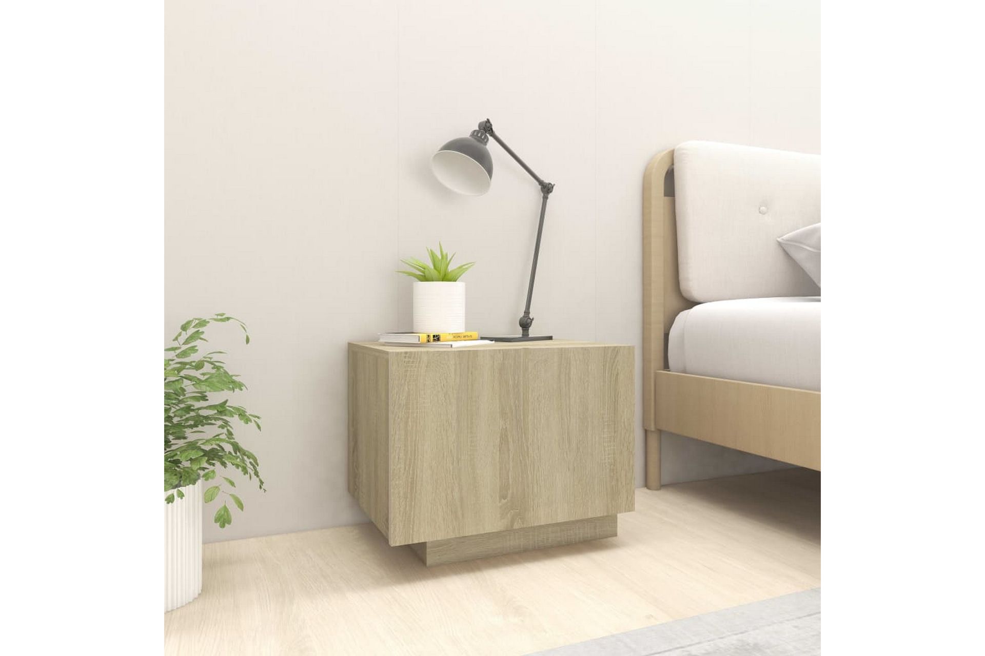 Nattbord sonoma eik 100x35x40 cm sponplate - Brun - Møbler - Bord - Avlastningsbord - Sengebord & nattbord