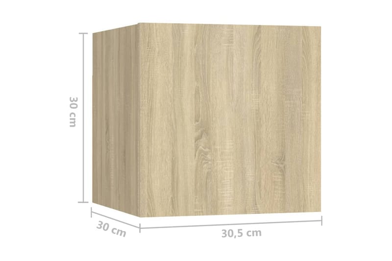 Nattbord sonoma eik 30,5x30x30 cm sponplate - Brun - Møbler - Bord - Avlastningsbord - Sengebord & nattbord