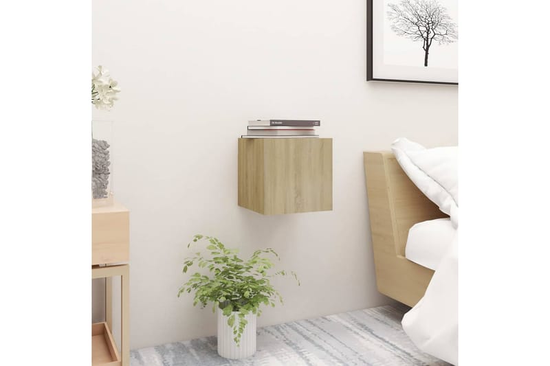 Nattbord sonoma eik 30,5x30x30 cm sponplate - Brun - Møbler - Bord - Avlastningsbord - Sengebord & nattbord