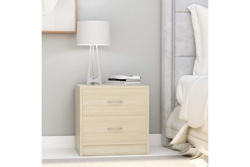 Nattbord sonoma eik 40x30x40 cm sponplate - Brun - Møbler - Bord - Avlastningsbord - Sengebord & nattbord