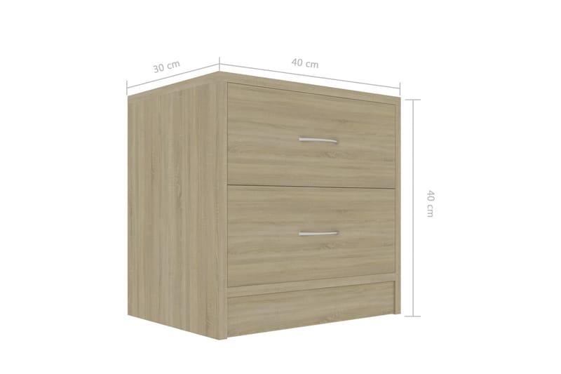 Nattbord sonoma eik 40x30x40 cm sponplate - Brun - Møbler - Bord - Avlastningsbord - Sengebord & nattbord