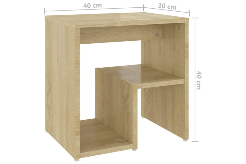 Nattbord sonoma eik 40x30x40 cm sponplate - Brun - Møbler - Bord - Avlastningsbord - Sengebord & nattbord