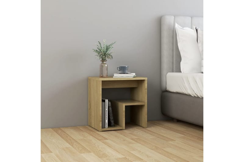 Nattbord sonoma eik 40x30x40 cm sponplate - Brun - Møbler - Bord - Avlastningsbord - Sengebord & nattbord