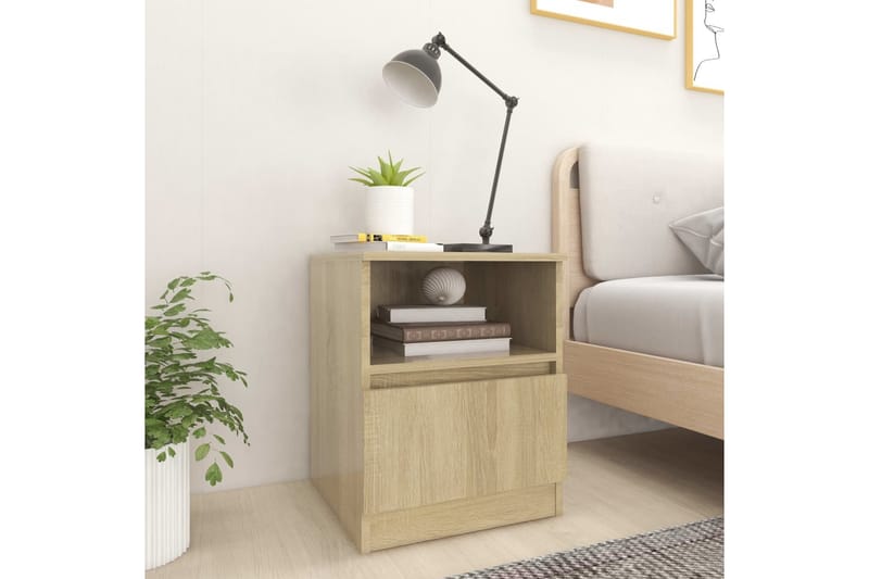 Nattbord sonoma eik 40x40x50 cm sponplate - Brun - Møbler - Bord - Avlastningsbord - Sengebord & nattbord