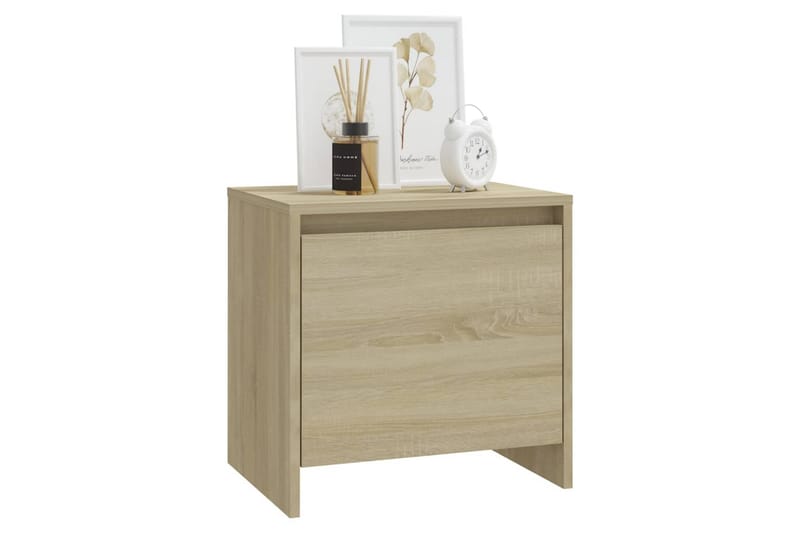 Nattbord sonoma eik 45x34x44,5 cm sponplate - Beige - Møbler - Bord - Avlastningsbord - Sengebord & nattbord