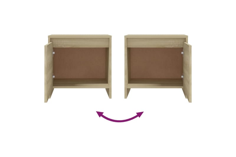 Nattbord sonoma eik 45x34x44,5 cm sponplate - Beige - Møbler - Bord - Avlastningsbord - Sengebord & nattbord