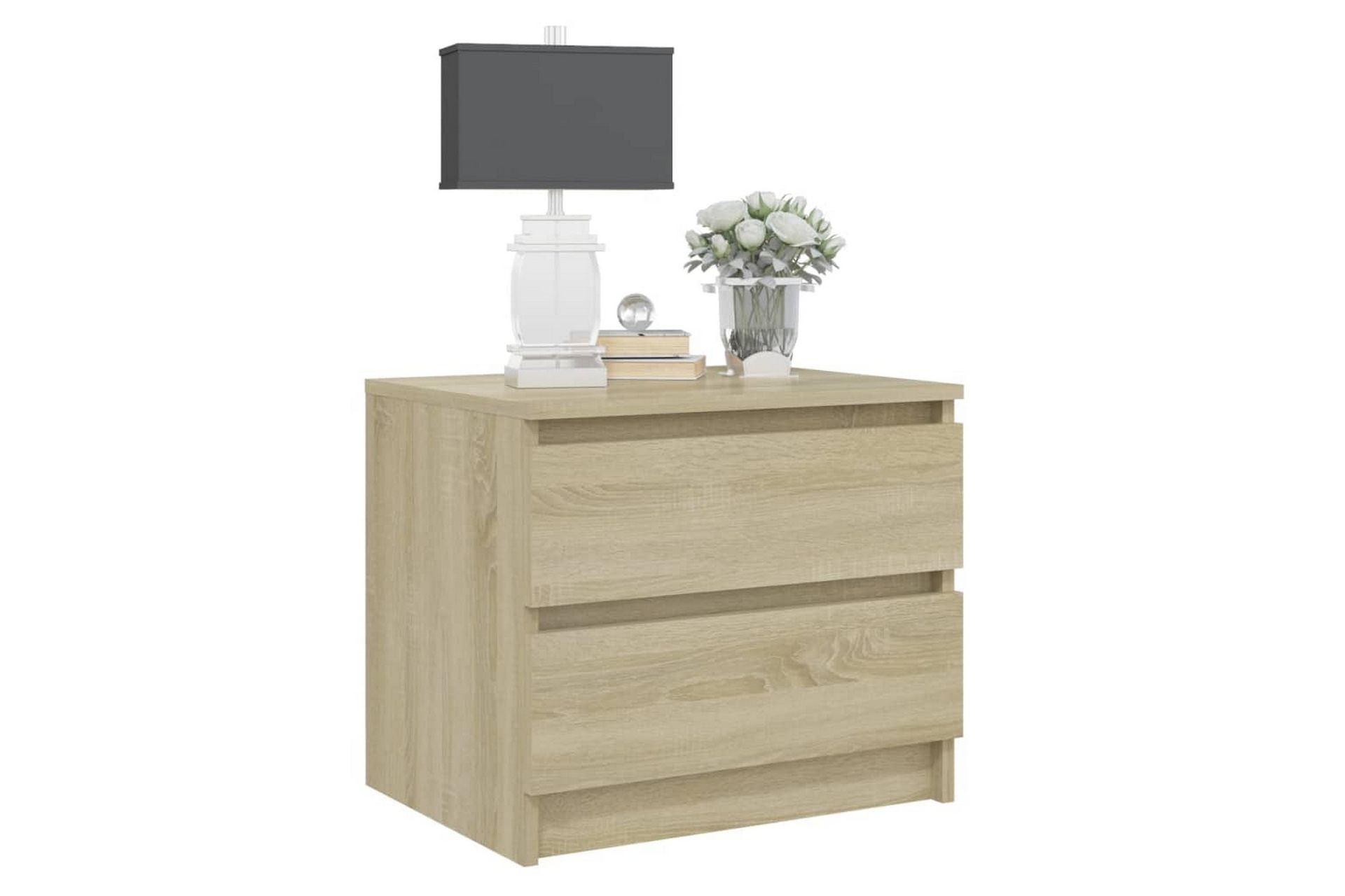 Nattbord sonoma eik 50x39x43,5 cm sponplate - Brun - Møbler - Bord - Avlastningsbord - Sengebord & nattbord