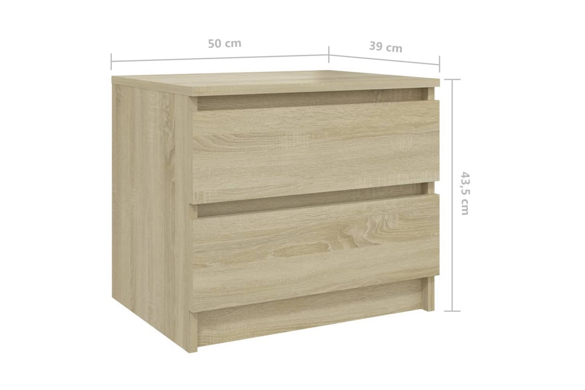 Nattbord sonoma eik 50x39x43,5 cm sponplate - Brun - Møbler - Bord - Avlastningsbord - Sengebord & nattbord
