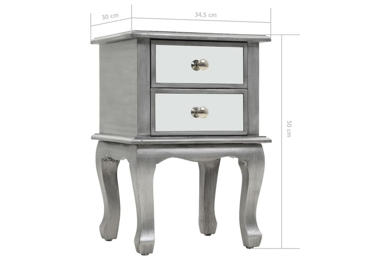 Nattbord speilet glass og MDF 34,5x30x50 cm - Spegel - Møbler - Bord - Avlastningsbord - Sengebord & nattbord