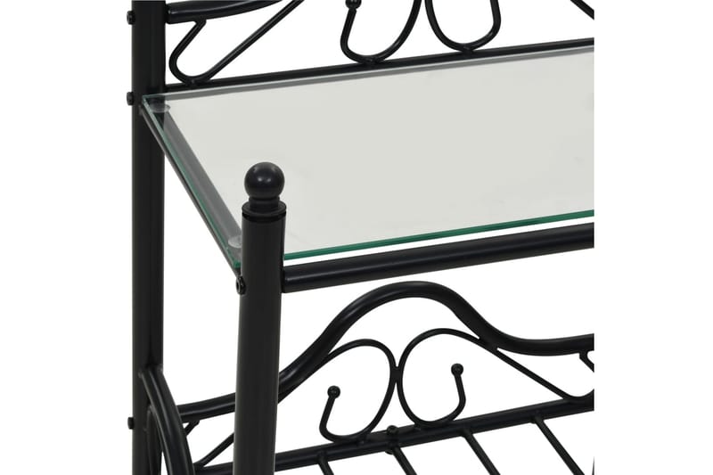 Nattbord stål og herdet glass 45x30,5x60 cm svart - Møbler - Bord - Avlastningsbord - Sengebord & nattbord