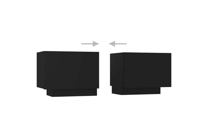 Nattbord svart 100x35x40 cm sponplate - Svart - Sengebord & nattbord