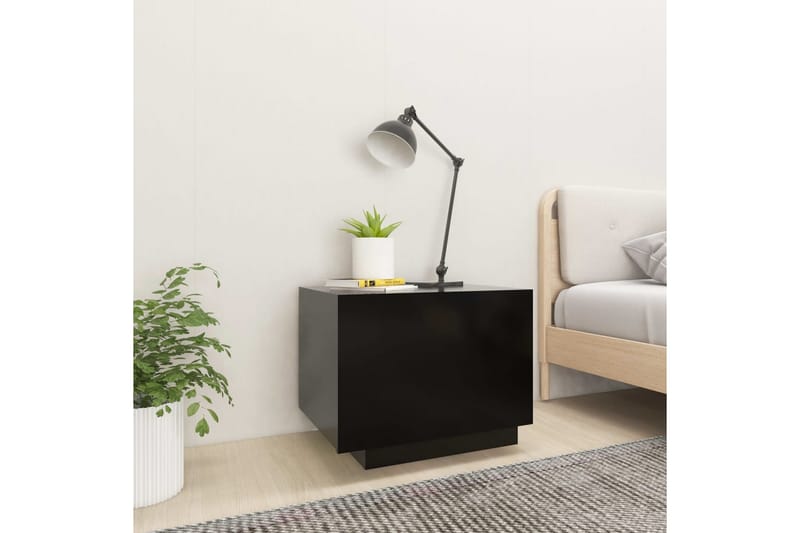 Nattbord svart 100x35x40 cm sponplate - Svart - Møbler - Bord - Avlastningsbord - Sengebord & nattbord