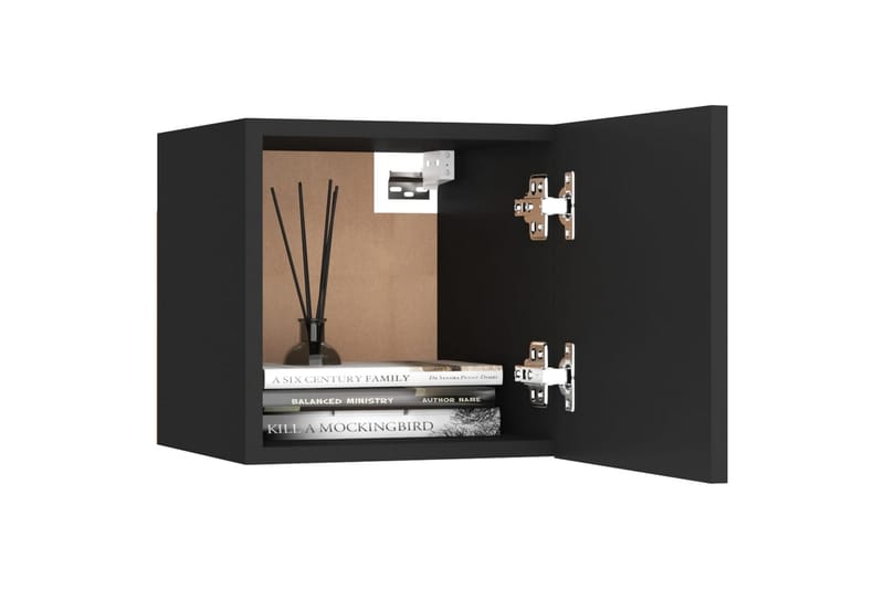 Nattbord svart 30,5x30x30 cm sponplate - Svart - Sengebord & nattbord