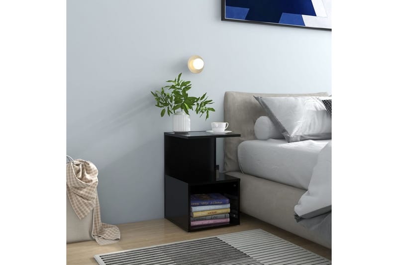 Nattbord svart 35x35x55 cm sponplate - Svart - Sengebord & nattbord