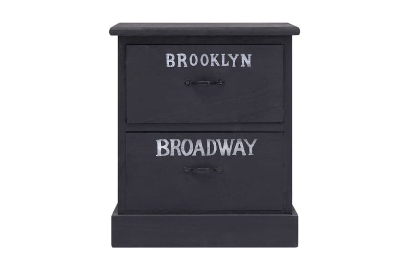 Nattbord svart 38x28x45 cm keisertre - Svart - Møbler - Bord - Avlastningsbord - Sengebord & nattbord