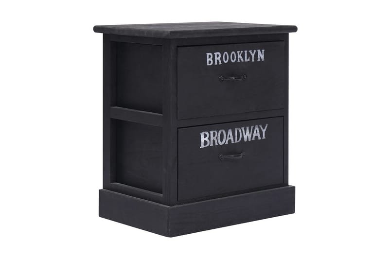 Nattbord svart 38x28x45 cm keisertre - Svart - Møbler - Bord - Avlastningsbord - Sengebord & nattbord