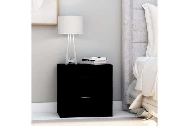 Nattbord svart 40x30x40 cm sponplate - Svart - Møbler - Bord - Avlastningsbord - Sengebord & nattbord