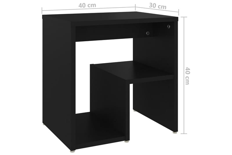 Nattbord svart 40x30x40 cm sponplate - Svart - Møbler - Bord - Avlastningsbord - Sengebord & nattbord