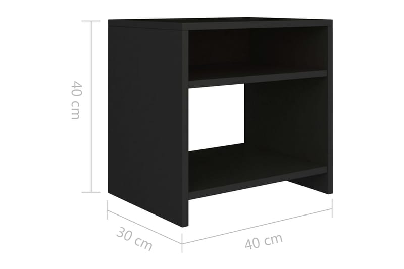 Nattbord svart 40x30x40 cm sponplate - Svart - Møbler - Bord - Avlastningsbord - Sengebord & nattbord