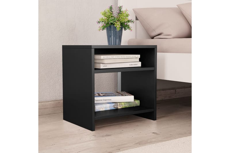 Nattbord svart 40x30x40 cm sponplate - Svart - Møbler - Bord - Avlastningsbord - Sengebord & nattbord