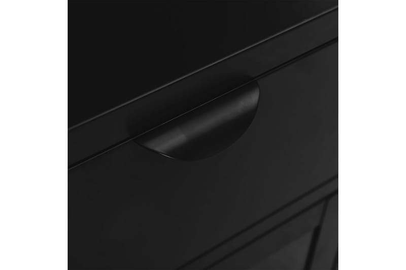 Nattbord svart 40x30x54,5 cm stål og glass - Svart - Sengebord & nattbord