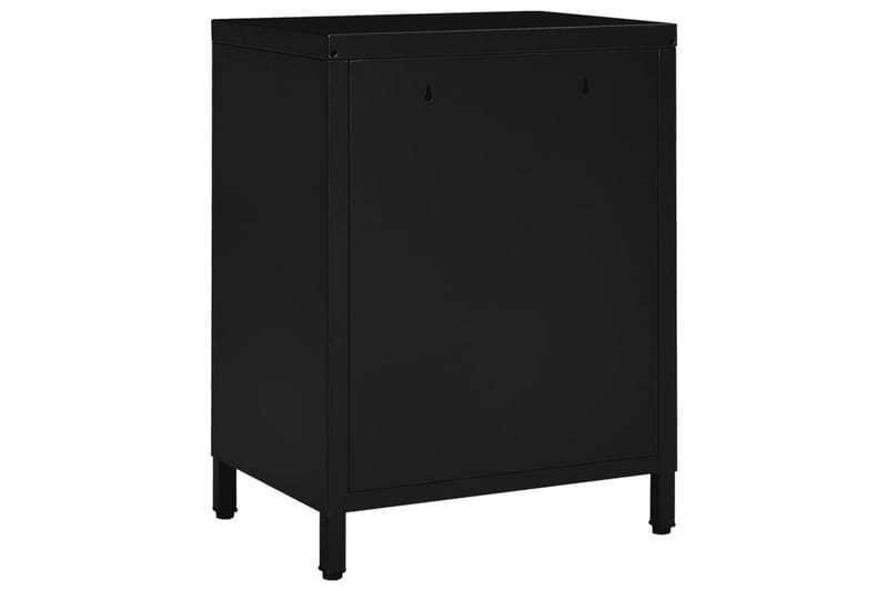 Nattbord svart 40x30x54,5 cm stål og glass - Svart - Sengebord & nattbord