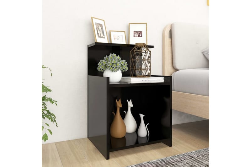 Nattbord svart 40x35x60 cm sponplate - Svart - Møbler - Bord - Avlastningsbord - Sengebord & nattbord
