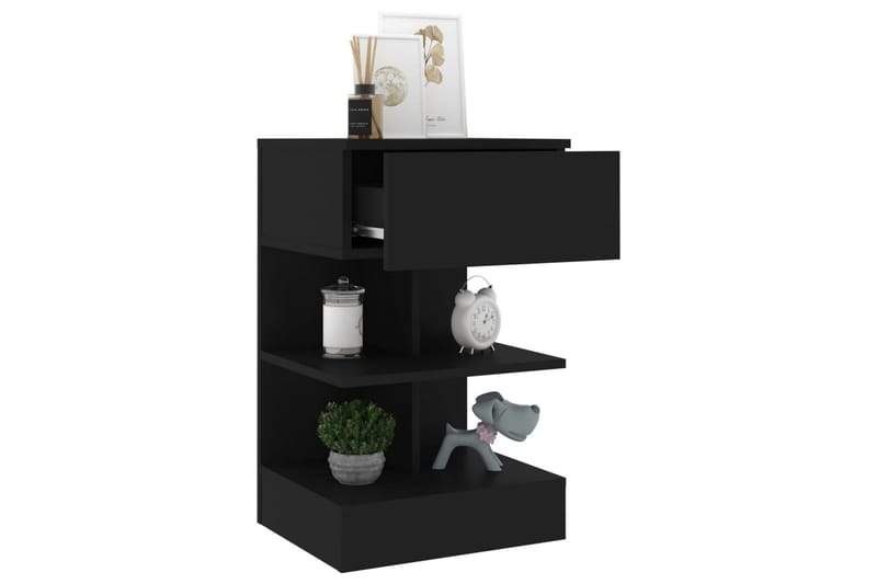 Nattbord svart 40x35x65 cm sponplate - Svart - Møbler - Bord - Avlastningsbord - Sengebord & nattbord