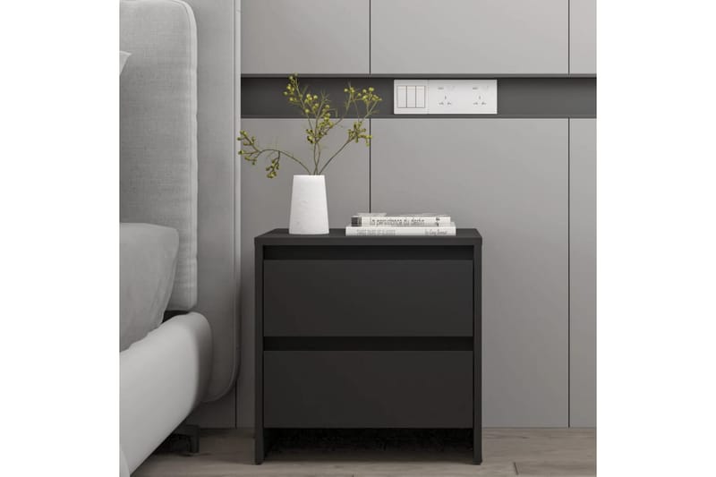 Nattbord svart 45x34,5x44,5 cm sponplate - Svart - Møbler - Bord - Avlastningsbord - Sengebord & nattbord