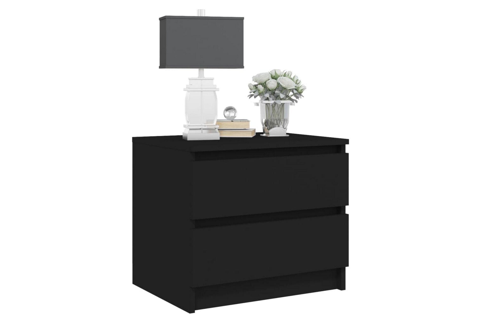 Nattbord svart 50x39x43,5 cm sponplate - Svart - Møbler - Bord - Avlastningsbord - Sengebord & nattbord