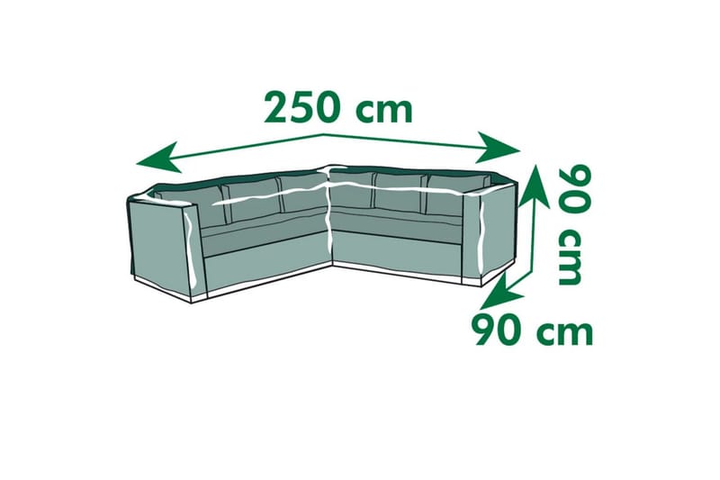 Nature Hagemøbeltrekk for L-formede salongsofa 205x90x90 cm - Sengebord & nattbord