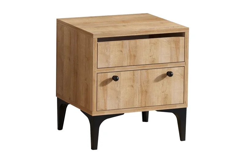 Nightstand Eik, Natur / Svart