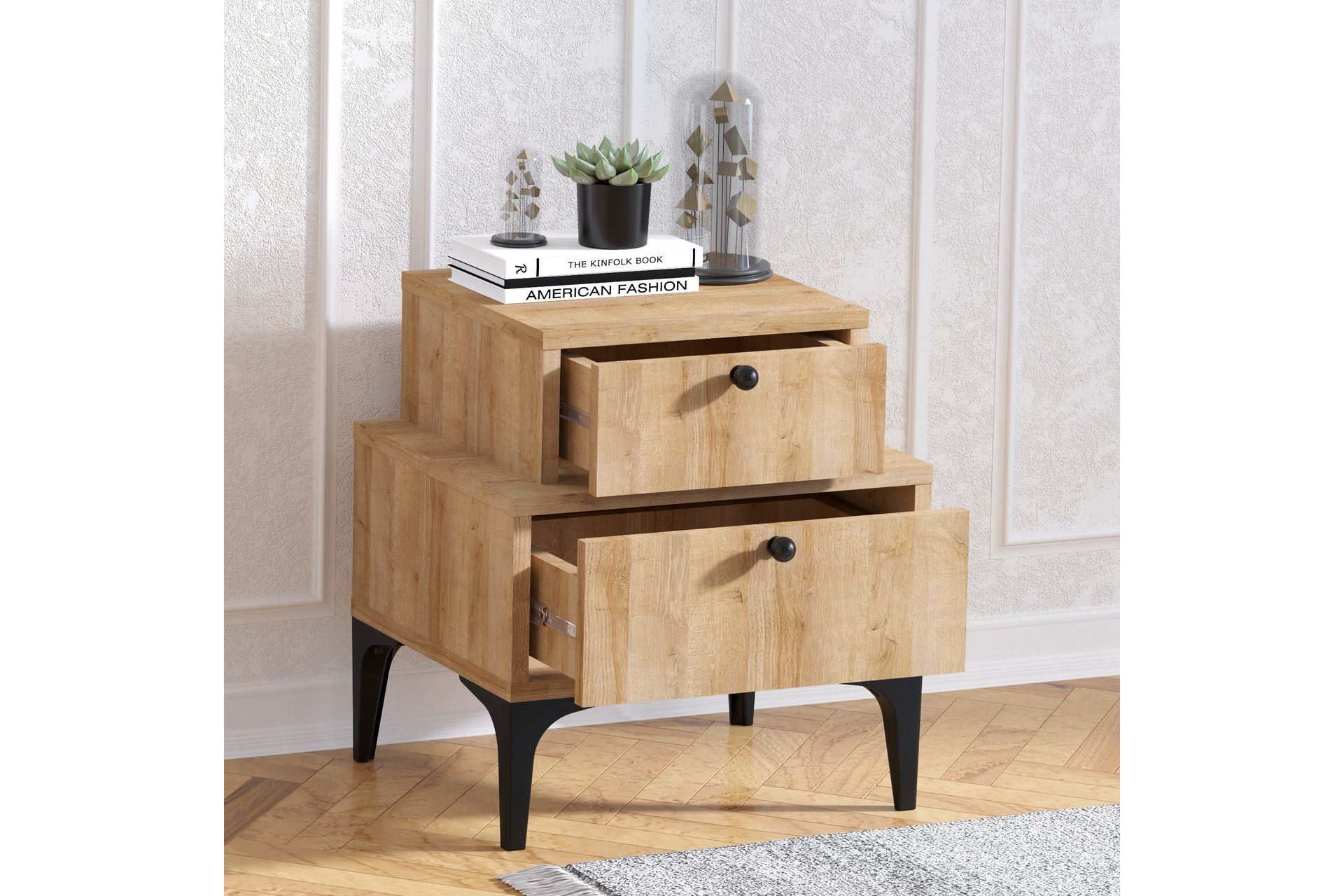 Nightstand Eik - Møbler - Bord - Avlastningsbord - Sengebord & nattbord