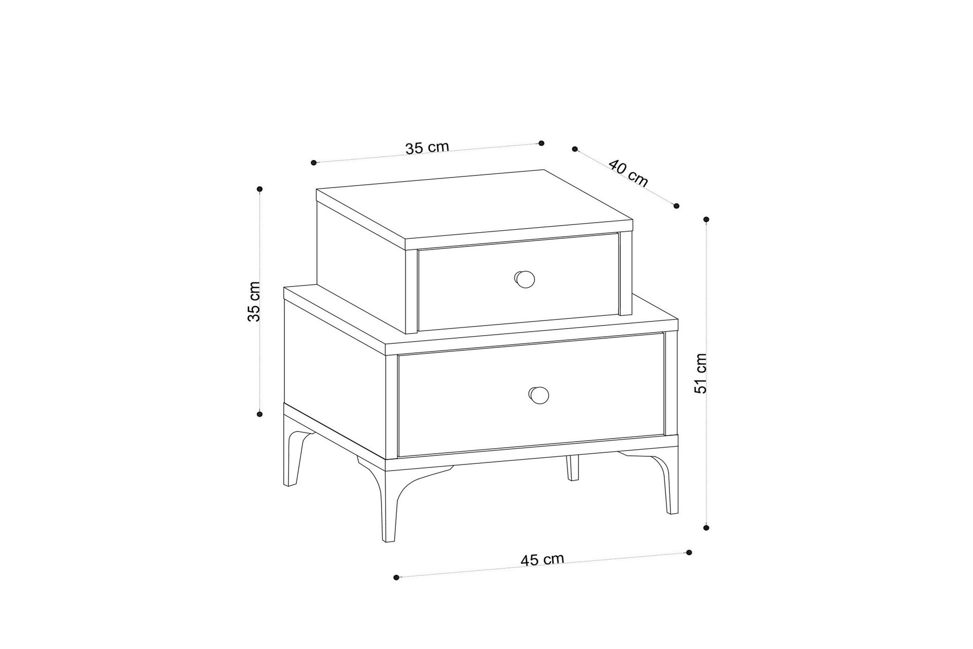 Nightstand Eik - Møbler - Bord - Avlastningsbord - Sengebord & nattbord
