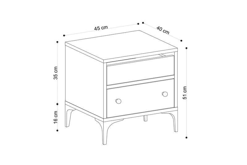 Nightstand Eik - Møbler - Bord - Avlastningsbord - Sengebord & nattbord