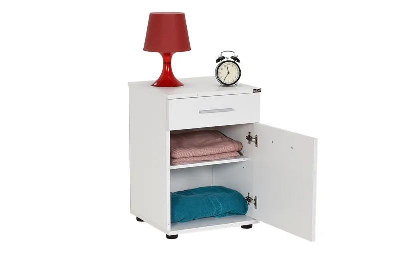Nightstand Hvit - Hvit - Møbler - Bord - Avlastningsbord - Sengebord & nattbord