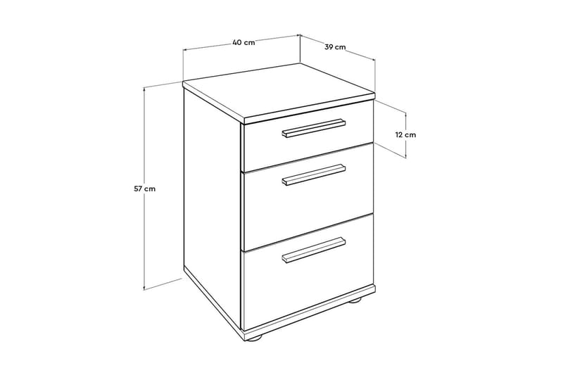 Nightstand Hvit - Hvit - Møbler - Bord - Avlastningsbord - Sengebord & nattbord