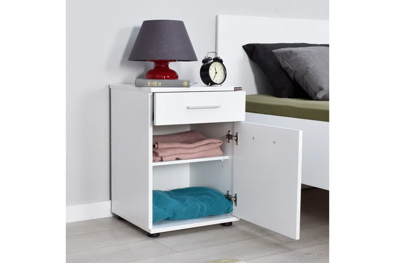 Nightstand Hvit - Hvit - Møbler - Bord - Avlastningsbord - Sengebord & nattbord
