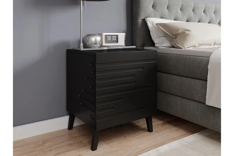 Novaj Nattbord 44 cm - Matt Svart - Møbler - Bord - Avlastningsbord - Sengebord & nattbord