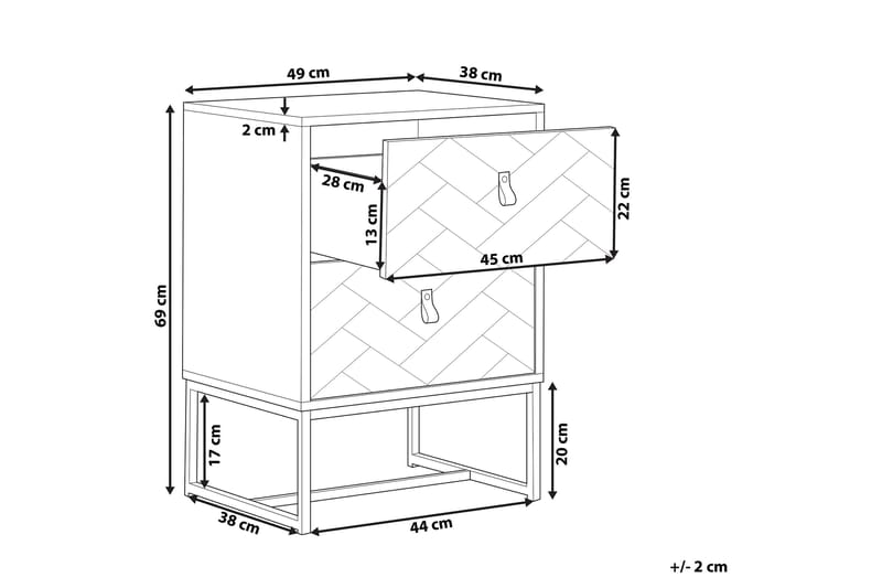Nueva Nattbord 49 cm - Møbler - Bord - Avlastningsbord - Sengebord & nattbord