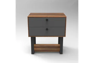Numandro Nattbord 80 cm - Teak / Antrasitt - Møbler - Bord - Avlastningsbord - Sengebord & nattbord