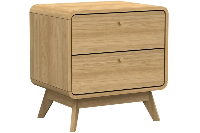 Olivet Nattbord 51 cm i Tre med Skuffer, Brun
