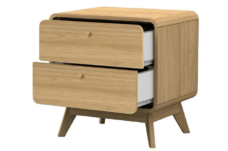Olivet Nattbord 51 cm i Tre med Skuffer - Brun - Møbler - Bord - Avlastningsbord - Sengebord & nattbord