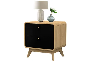 Olivet Nattbord 51 cm - Natur/Svart - Møbler - Bord - Avlastningsbord - Sengebord & nattbord