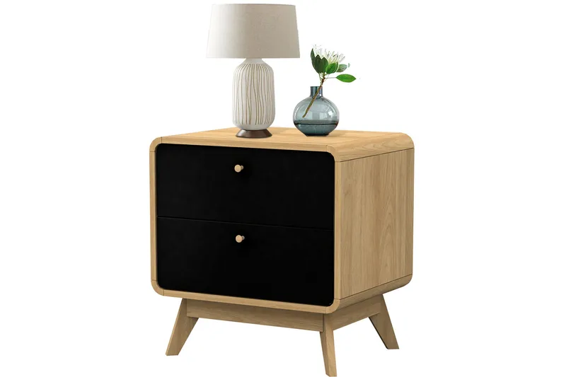 Olivet Nattbord 51 cm, Natur/Svart