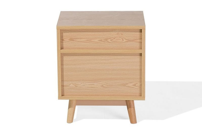 Peinmore Nattbord 40 cm med Oppbevaring 2 Skuffer + Hylle - Brun/Hvit/Grå - Møbler - Bord - Avlastningsbord - Sengebord & nattbord