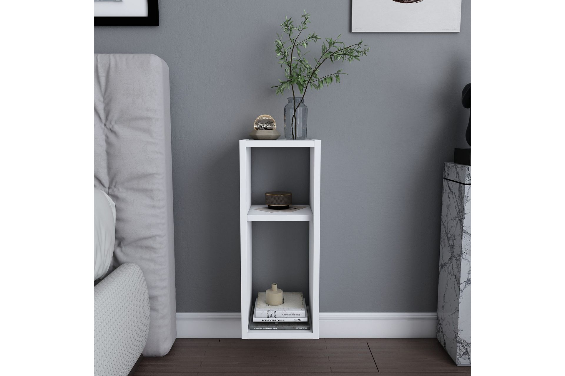 Rinorea Nattbord 23,2x59,6 cm - Hvit - Møbler - Bord - Avlastningsbord - Sengebord & nattbord