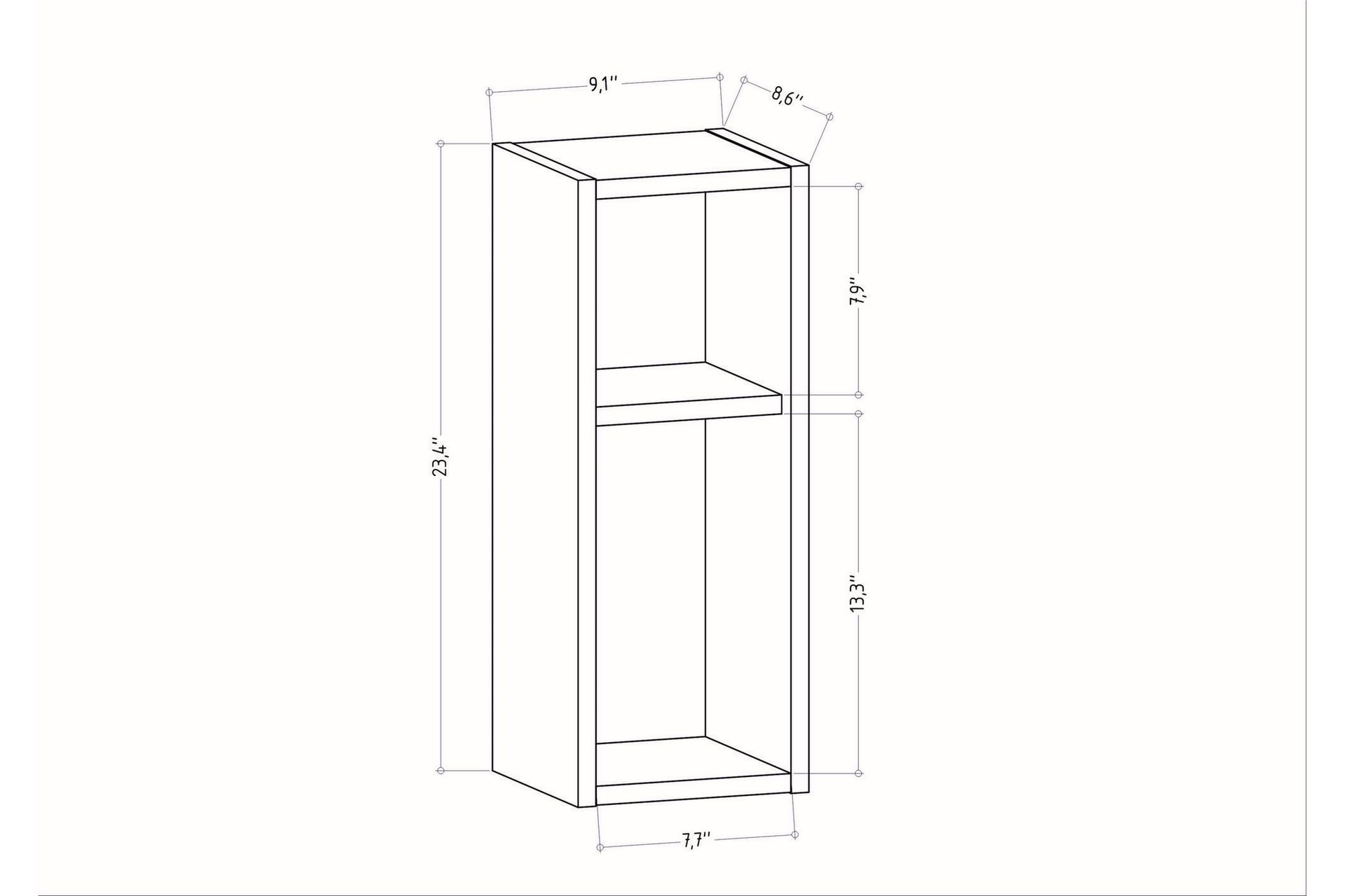 Rinorea Nattbord 23,2x59,6 cm - Hvit - Møbler - Bord - Avlastningsbord - Sengebord & nattbord