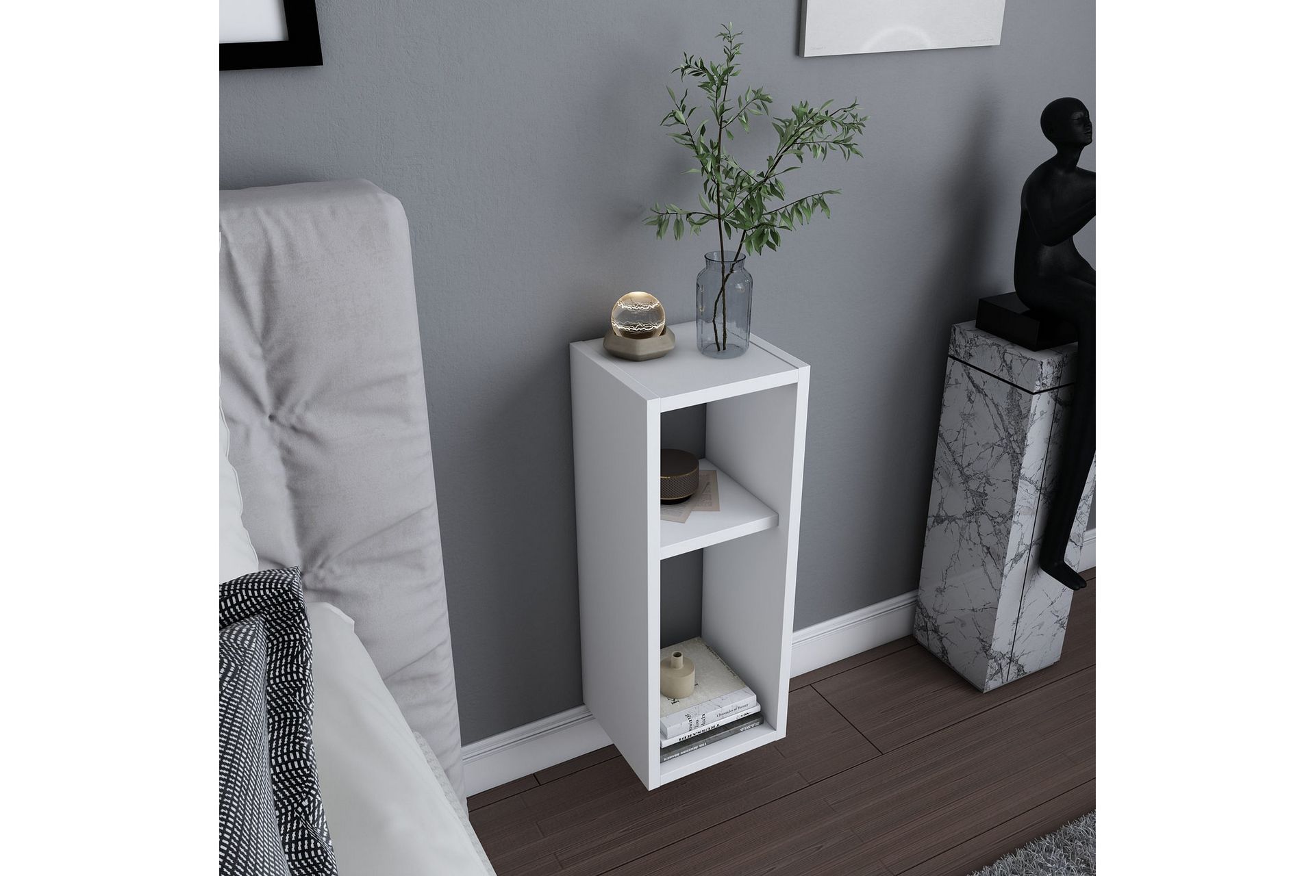 Rinorea Nattbord 23,2x59,6 cm - Hvit - Møbler - Bord - Avlastningsbord - Sengebord & nattbord